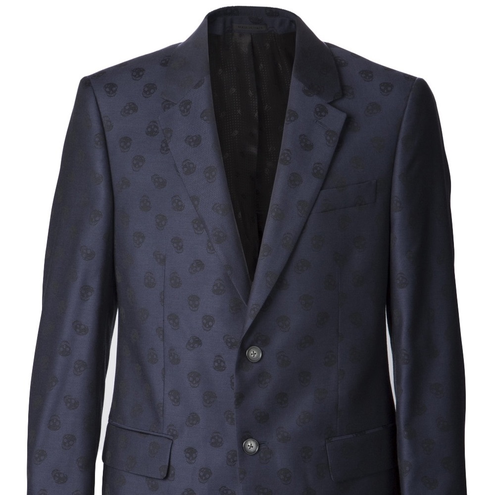 🚫SOLD🚫Alexander McQueen Navy Skull Suit Jacket
